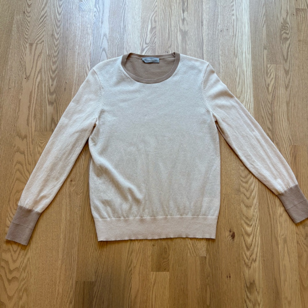 Everlane The Classic 100% Cashmere Crewneck Sweater – Women’s L – Cream/Tan